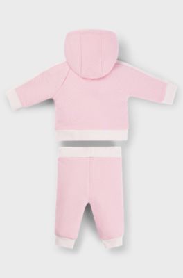 Gift-boxed logo tracksuit for babies, Pink