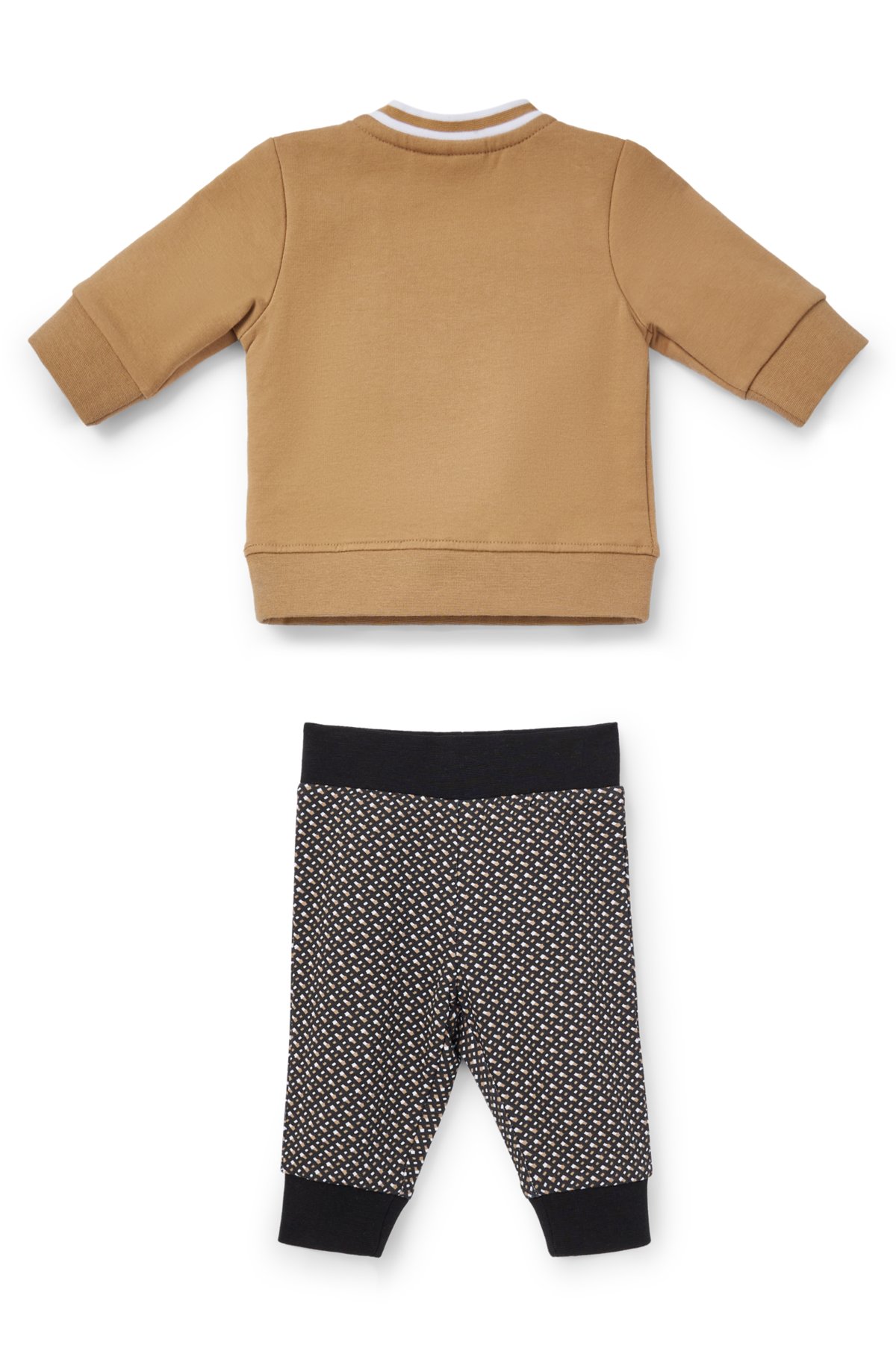 Gift-boxed logo tracksuit for babies, Brown