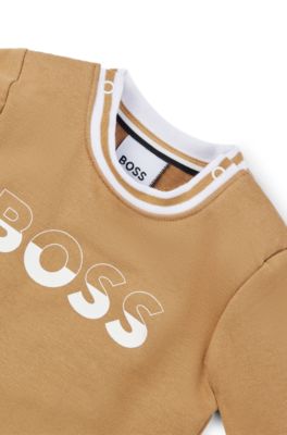 Gift-boxed logo tracksuit for babies, Brown