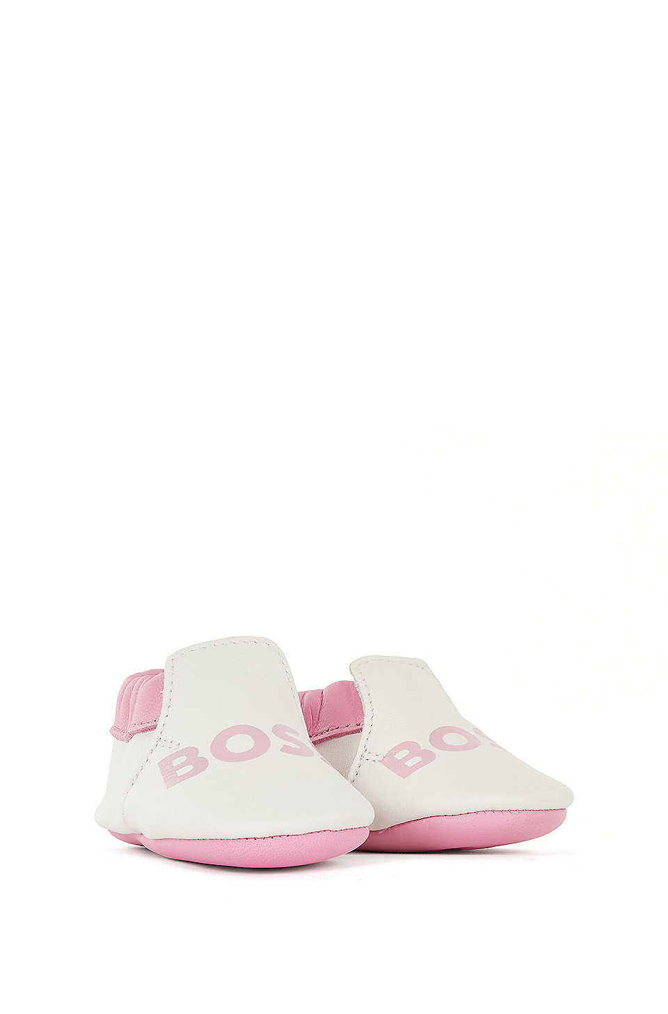 Homme Chaussures Chaussures à enfiler Slippers Coffret cadeau chaussons en cuir à logo imprimé pour bébé BOSS by HUGO BOSS pour homme en coloris Blanc 