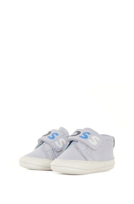 Pantofole per neonati in pelle blu con chiusura a strappo in confezione regalo HUGO BOSS Scarpe Pantofole 