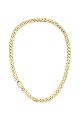 Collier avec chaîne dorée texturée et fermoir monogrammé
