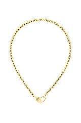 Gold-tone chain necklace with heart pendant, Gold