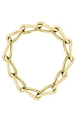 Yellow-gold-effect necklace with twisted tubular links, Gold