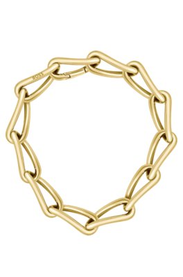 Collier doré à maillons tubulaires torsadés