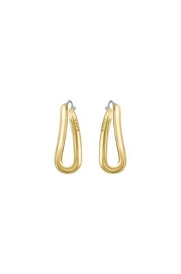 BOSS - Goldfarbene Ohrringe mit ineinander verdrehten röhrenförmigen  Gliedern