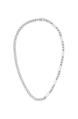 Stainless-steel necklace with chain and links, Assorted-Pre-Pack