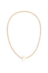 Carnation-gold-effect necklace with logo-etched ring, Gold