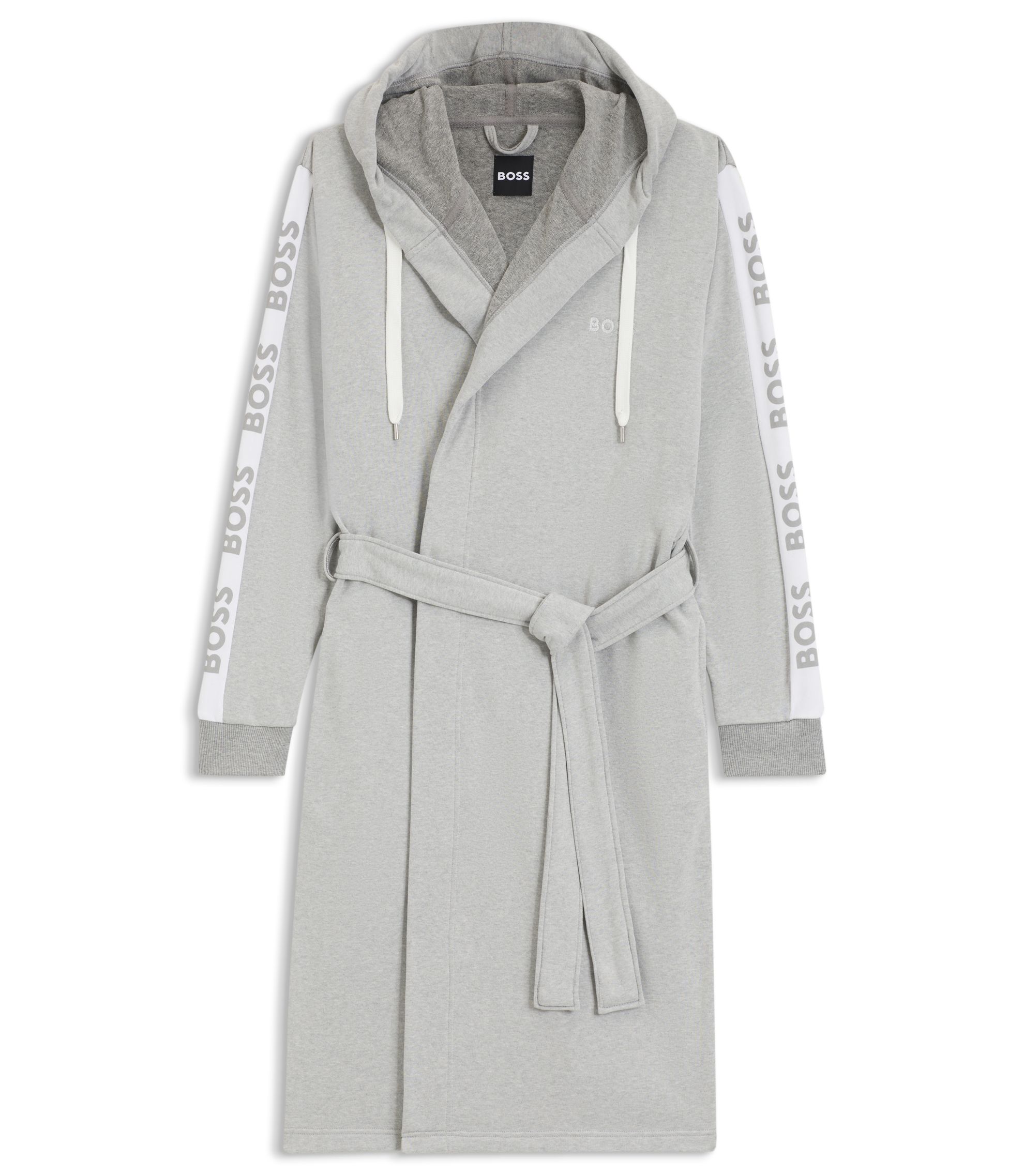 grey white dressing gown Victoria Silver Grey Long Dressing Gown main image 0