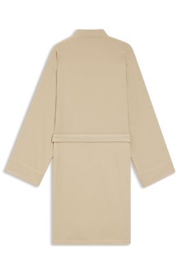 Cotton-terry dressing gown with quick-dry inner, Beige