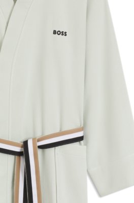 Boss Cotton dressing gown with signature-stripe belt morgonrockar herr – bild 2