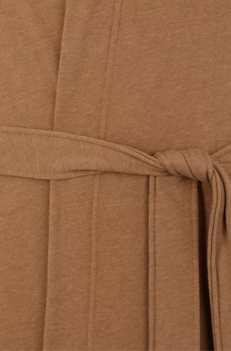Hooded dressing gown with logo-print sleeves