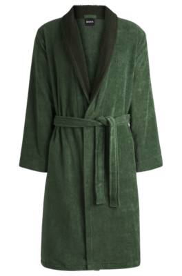 Cotton velvet dressing gown with Double B monogram