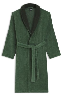 Cotton velvet dressing gown with Double B monogram