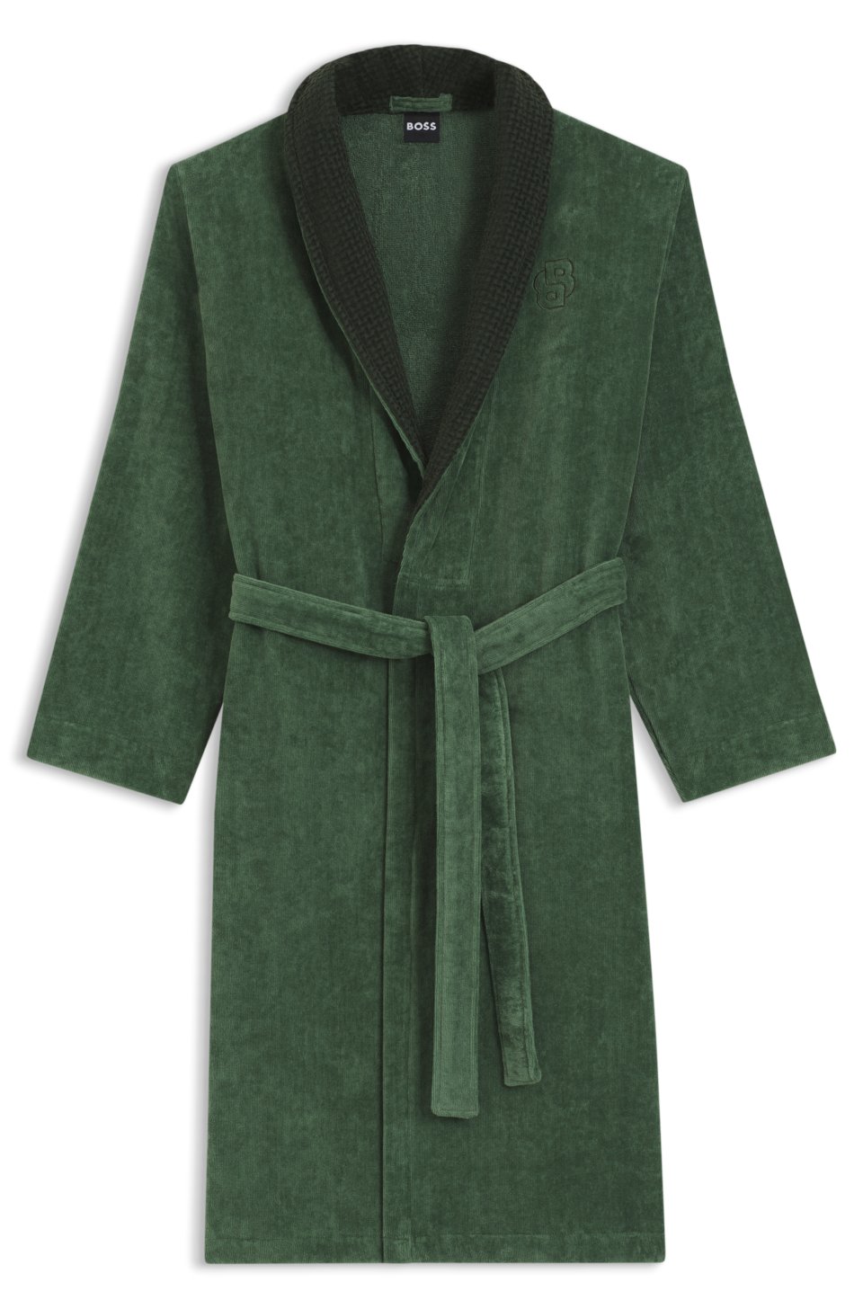 Cotton velvet dressing gown with Double B monogram