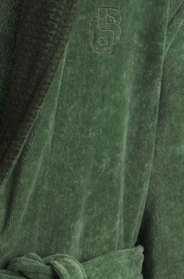 Bat&iacute;n en terciopelo de algod&oacute;n con monograma Double&nbsp;B, Verde