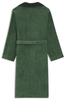 Boss Cotton velvet dressing gown with Double B monogram morgonrockar herr – bild 2
