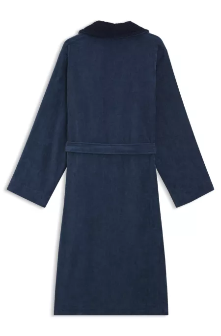 Cotton velvet dressing gown with Double B monogram