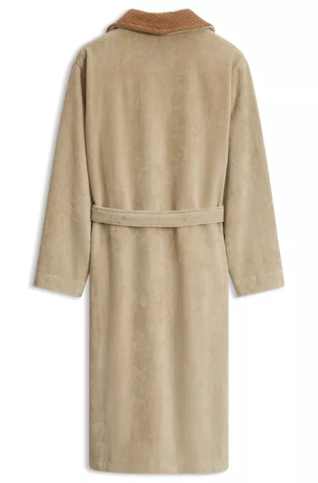 Cotton velvet dressing gown with Double B monogram