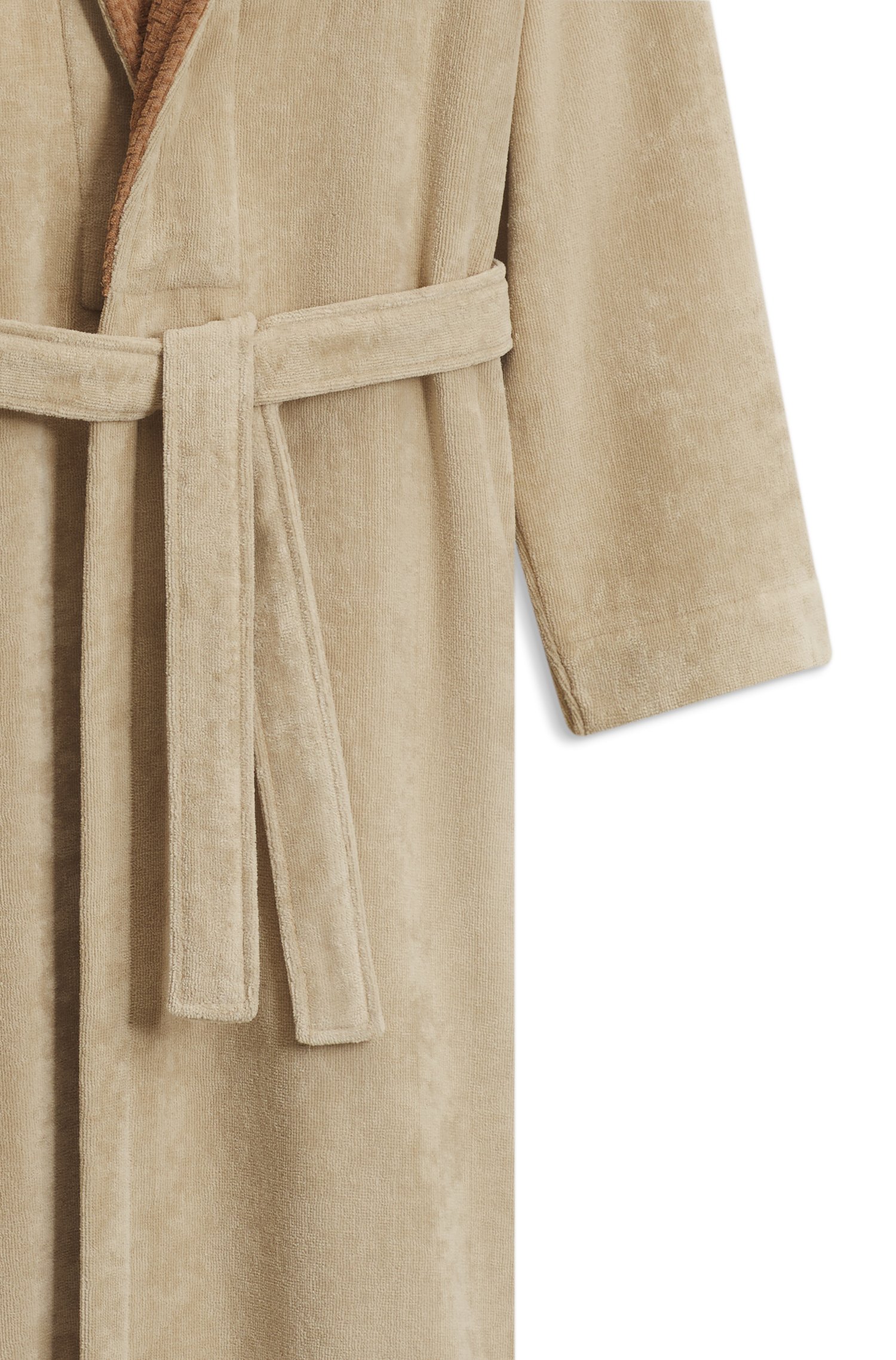 Boss Cotton velvet dressing gown with Double B monogram morgonrockar herr – bild 2