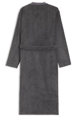 Cotton dressing gown with embroidered logo