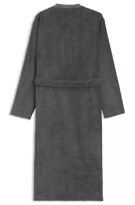 Cotton dressing gown with embroidered logo