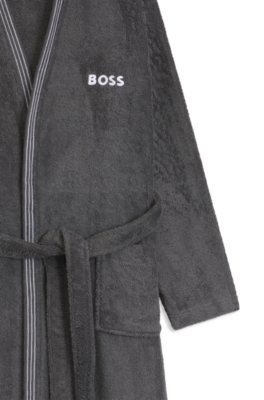 Boss Cotton dressing gown with embroidered logo morgonrockar herr – bild 2