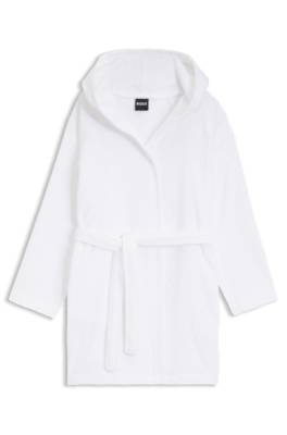 Cotton dressing gown with embroidered logo 1