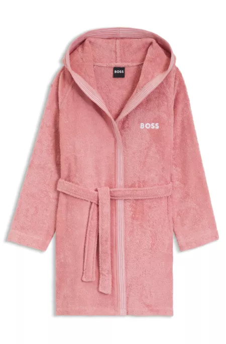 Cotton dressing gown with embroidered logo
