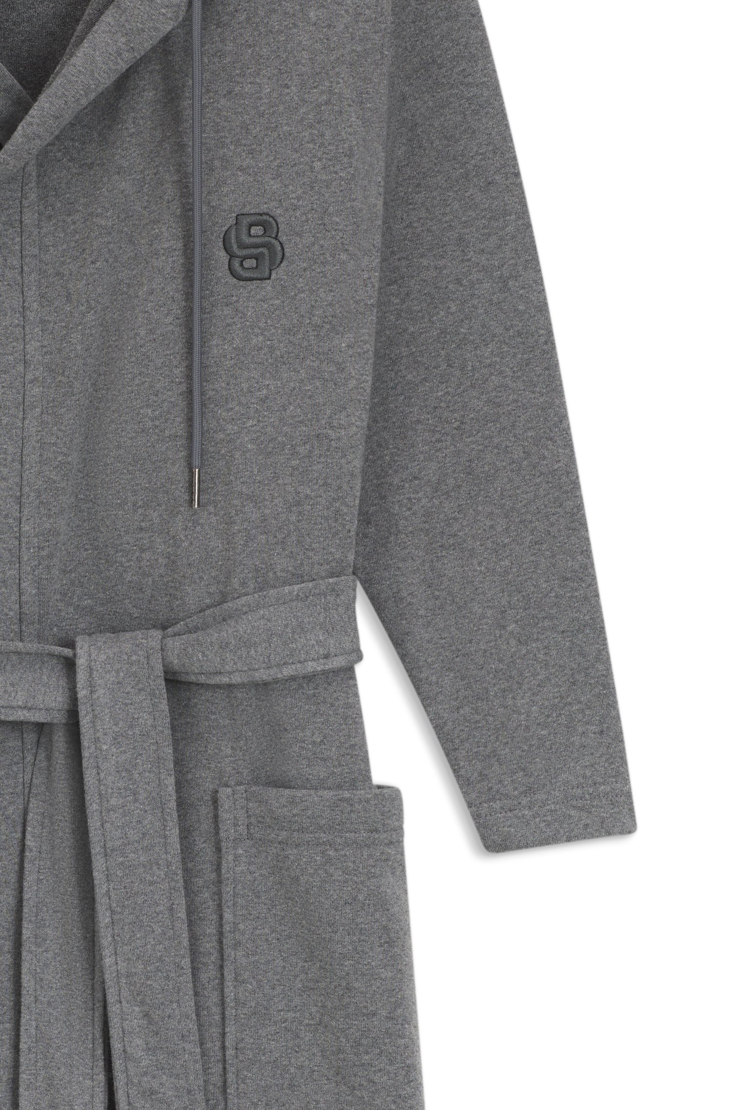 Boss Hooded bathrobe in cotton jersey with Double B monogram morgonrockar herr – bild 2