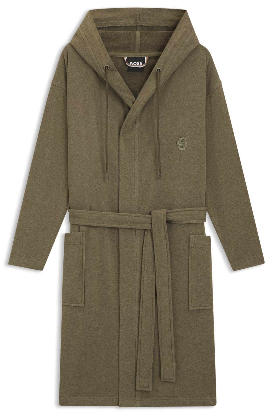 Hooded bathrobe in cotton jersey with Double B monogram