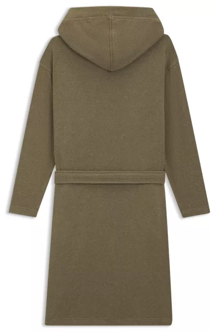 Hooded bathrobe in cotton jersey with Double B monogram