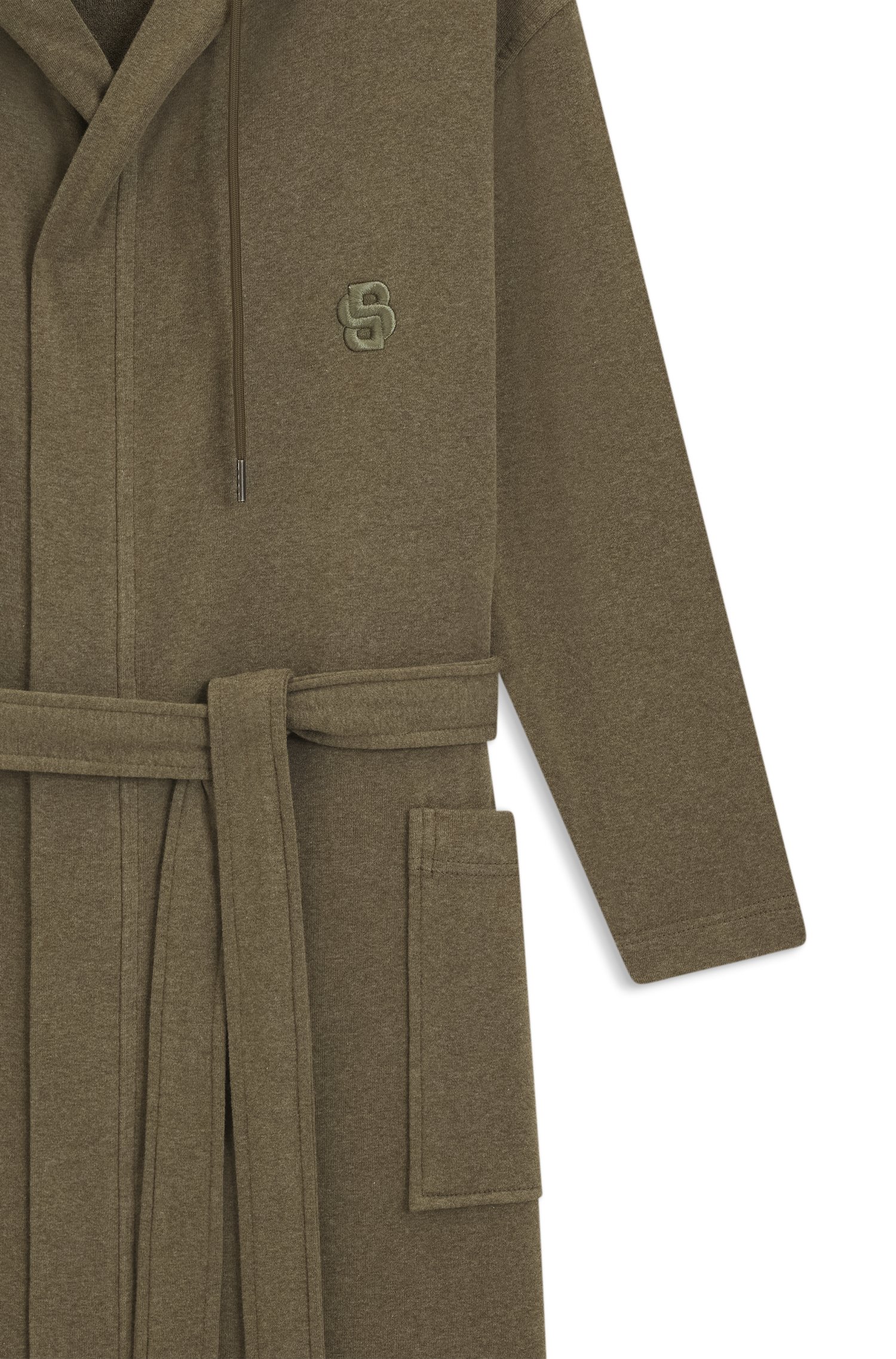 Boss Hooded bathrobe in cotton jersey with Double B monogram morgonrockar herr – bild 2