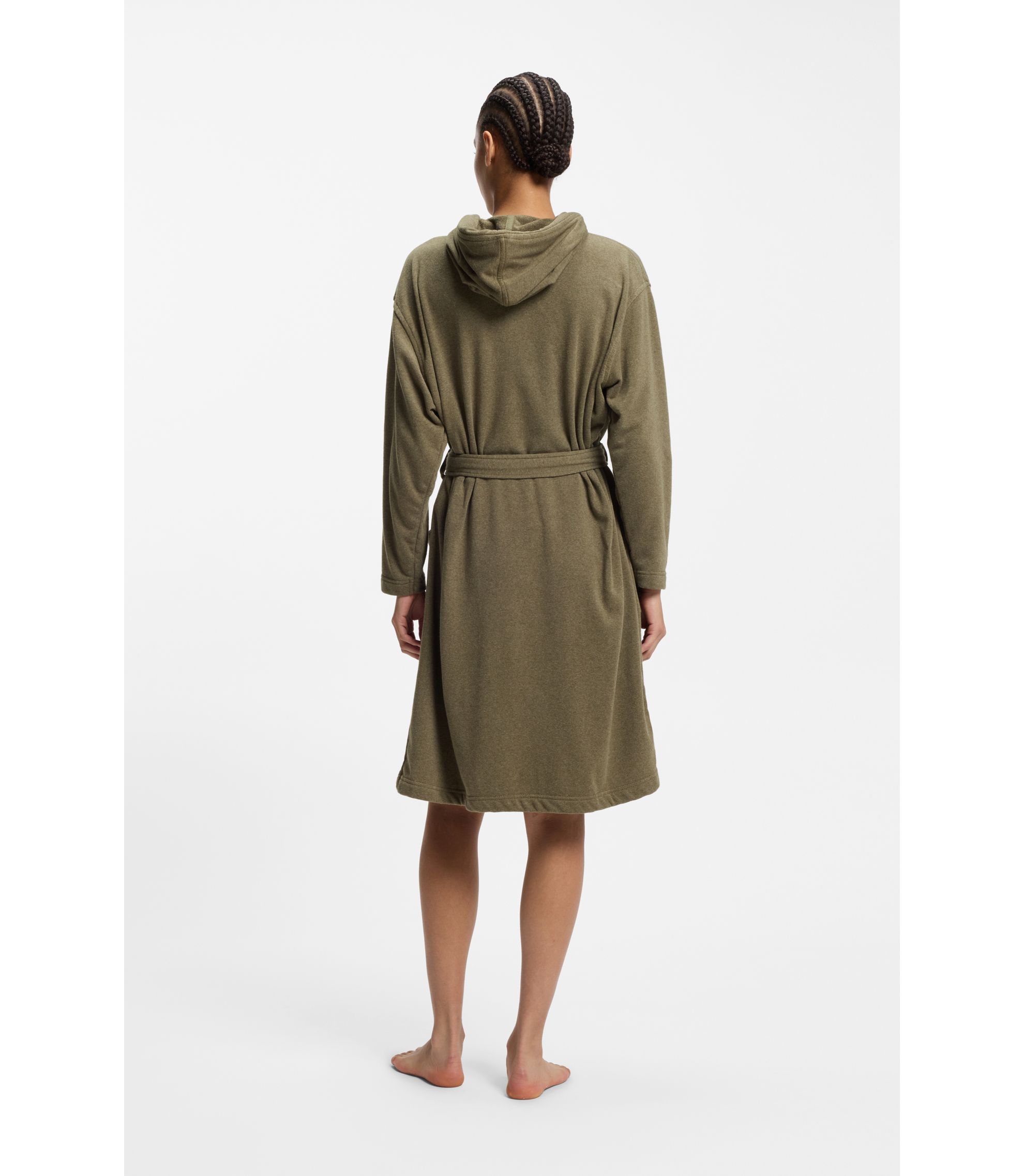 Balenciaga: Peignoir Resorts noir en tissu éponge | France