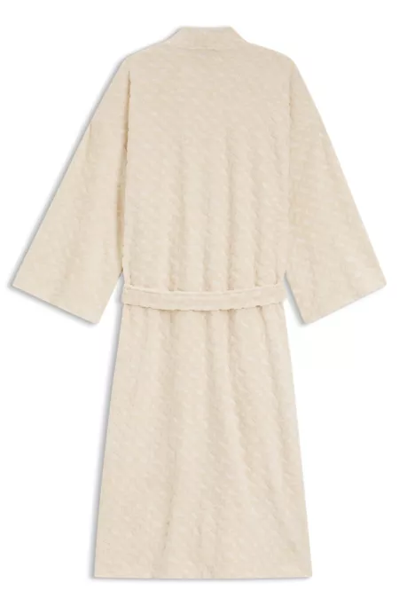 Batín de mezcla de algodón con monogramas en relieve