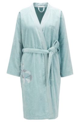 BOSS - Cotton bathrobe with embroidery