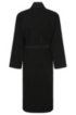 Kimono-style bathrobe in combed Aegean cotton, Black