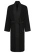 Kimono-style bathrobe in combed Aegean cotton, Black