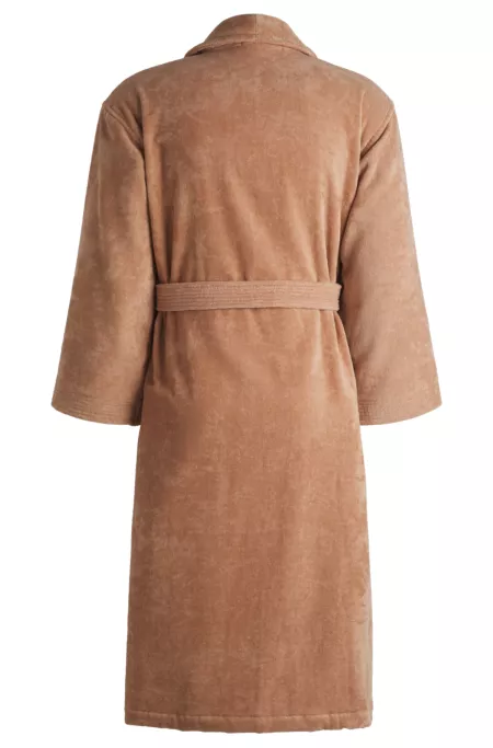 Cotton dressing gown with embroidered florals