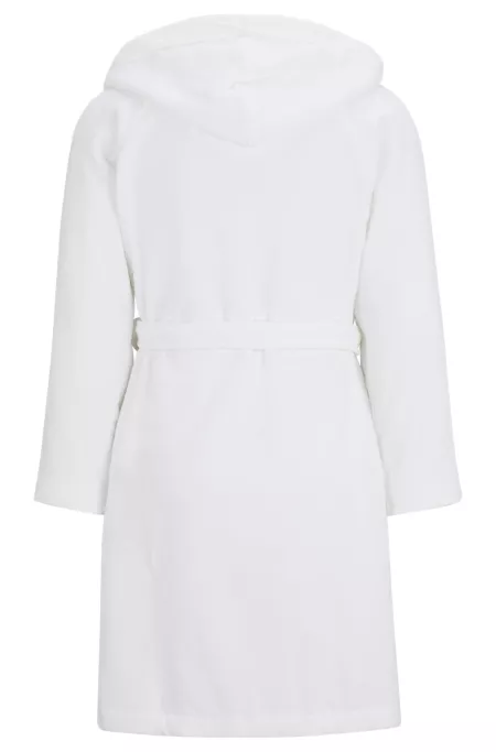 Logo-lapel dressing gown in long-fibre cotton