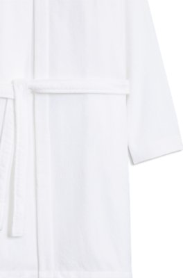 Boss Logo-lapel dressing gown in long-fibre cotton morgonrockar dam – bild 2