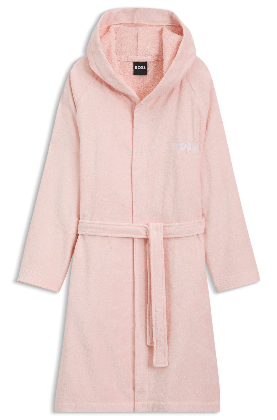 Logo-lapel dressing gown in long-fibre cotton