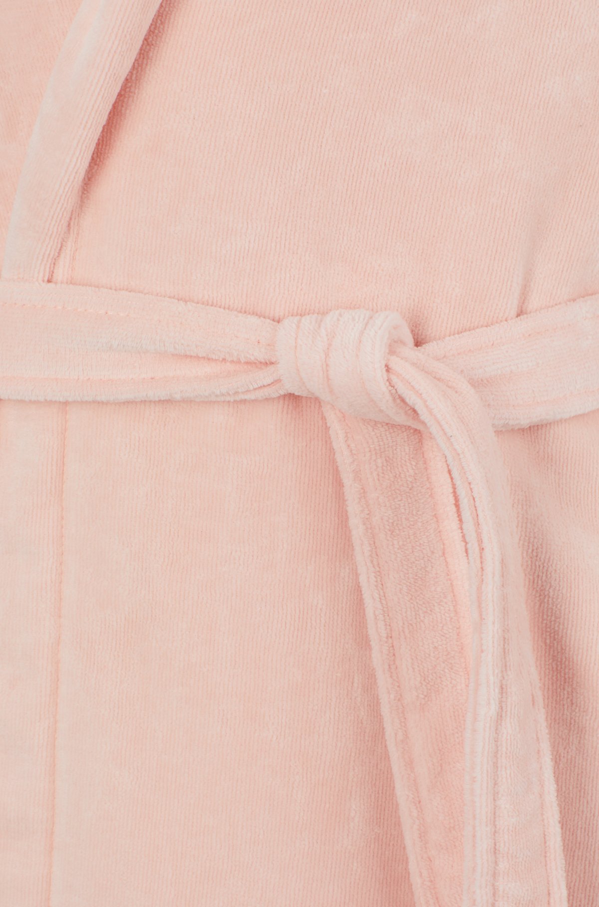 Morgenmantel aus langfaseriger Baumwolle mit Logo-Revers, Pink