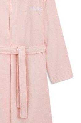 Boss Logo-lapel dressing gown in long-fibre cotton morgonrockar dam – bild 2