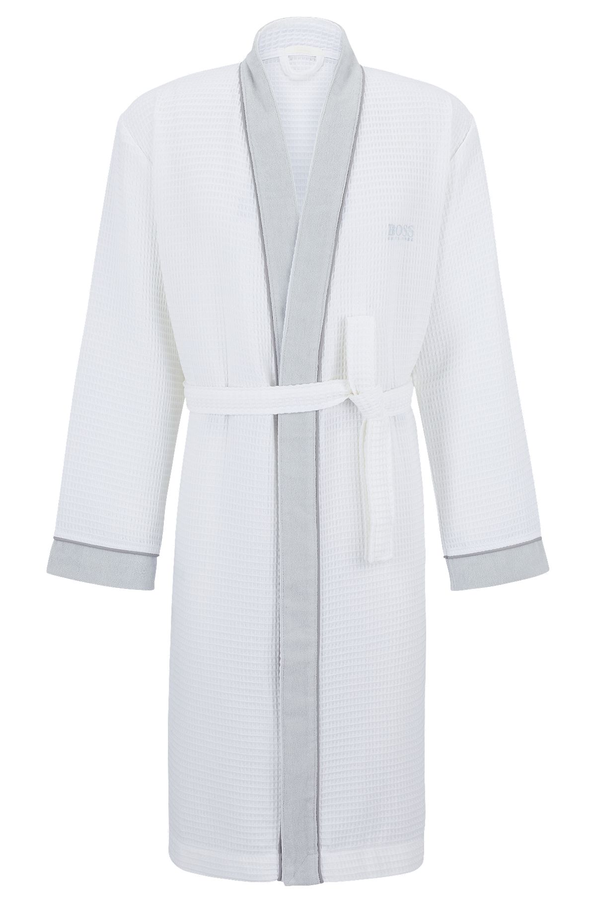 Mens Hugo Boss Loft Grey Peignoir Bath Robe Size Medium 100% Cotton Nwt