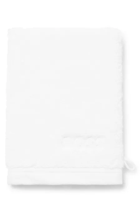 Gant de toilette en coton de la mer Égée avec logo brodé