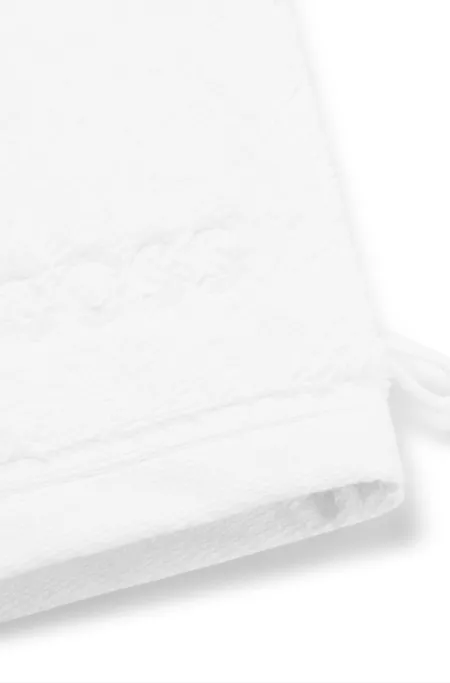 Gant de toilette en coton de la mer Égée avec logo brodé