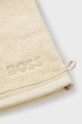Gant de toilette &agrave; logo en coton de la mer &Eacute;g&eacute;e, Beige