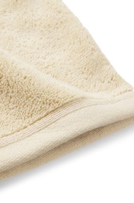 Logo washing mitt in Aegean cotton, Beige