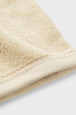 Katoenen washandje met logostiksel, Beige